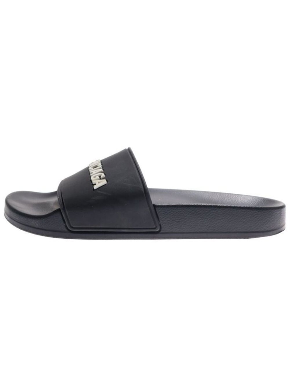 Balenciaga POOL Slides Slide Rubber Logo Flat Shower Sandals Black - Picture 2 of 7